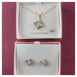 Black and White Crystal 10K gold plated