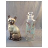 Vintage Loreco siamese cat statue. Has some paint