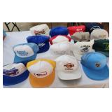 Lot of 16 hats, various businesses and brands,