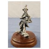 Pewter Figurine Clown Musician Playing