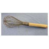 Vintage Large Wire Whisk Wood Handle Giant Pro