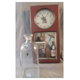 Wine themed clock 7.5 x 15.5 x 2 doesn