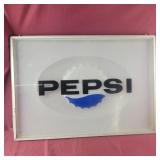 Plastic Pepsi Advertising Sign 34.5"x24.5"