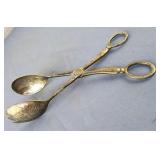 Silver plated salad tongs