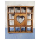 19x20 heart wood knick knack shelf