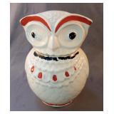 Vintage Hand Painted owl cookie jar 7 x 10 x 8
