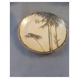 Japanese china saucers with bamboo design. Set of