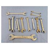 Assorted open end wrenches, vintage craftsman,