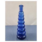Cobalt  BLUE BEEHIVE BOTTLE OR VASE 10"