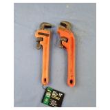 TWO HEAVY DUTY 10" PIPE WRENCH
