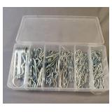 Misc lot of cotter pins in a plastic box