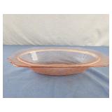 Pink Madrid depression glass 10" serving bowl.