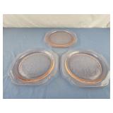 Pink Depression Style Glass Serving Plate