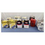 Assorted fuel filters and oil filters, napa gold