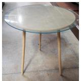 3 legged side table with glass cover