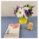 Plastic bear, hatteras light novel, faux flowers