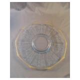 Glass serving tray with gold rim 11" round