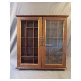 Wood display case 17 x 17.5 x 2.5. Missing a