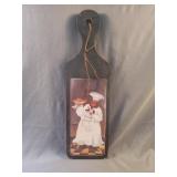 Italian chef cutting cheese board for decor 16 x