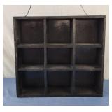 17x16x3 black shelf with wire hanger