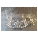 Vintage Star of David glass divided dish 10 x 1.5