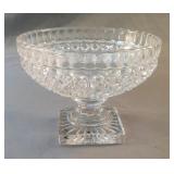 Pedestal Candy Dish Cut Glass Thumbprint