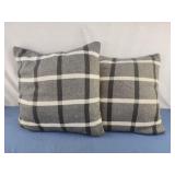 18x18 gray plaid pillows