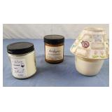 Candles, one wine/whine 7 oz unused, clarifying