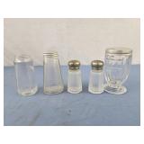 Vintage shakers, salt and pepper. Big shaker has