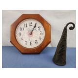 ELGIN CLOCK CO WOOD WALL CLOCK WITH DUCKS AND