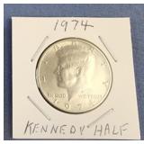 1974 Kennedy half dollar