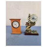 ZIRO desktop wood base clock 7.25",  resin