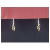 Sterling Silver Olive Green Gemstone earrings