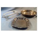 Misc lot of silver plated including a plate and