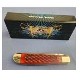 OLD RAM DOUBLE BLADE POCKET KNIFE RED
