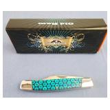 OLD RAM TRIPLE BLADE POCKET KNIFE BLUE CIRCLE