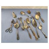 Vintage tarnished silver plated assorted utensils