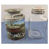 2 Quart Glass CANISTER Storage Jar Wire