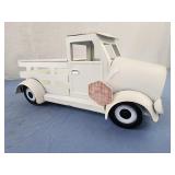 WHITE metal farmhouse decor truck 11.5x5.5x4