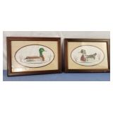 16x12 needlepoint framed ducks wall decor