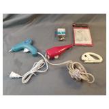 Misc lot including glue gun, electric pencil