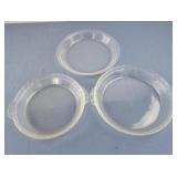 Pyrex glass pie plates set of 3