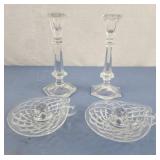 Party lite glass candle holders