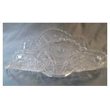 Scalloped curved glass fruit dish 10.5 x