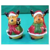 Reindeer salt and pepper shaker set. 3.5" tall