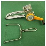 Mouli Hand Crank Cheese Grater orange