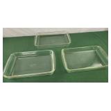 3 Pyrex glass dishes 11x7.5