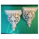 Set of 2 white wall hanging shelves. 12 x 12