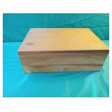 Wood jewelry box. 15 x 5 x 10.5