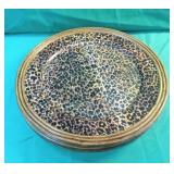 Cheetah print set of 6 plastic serving trays with